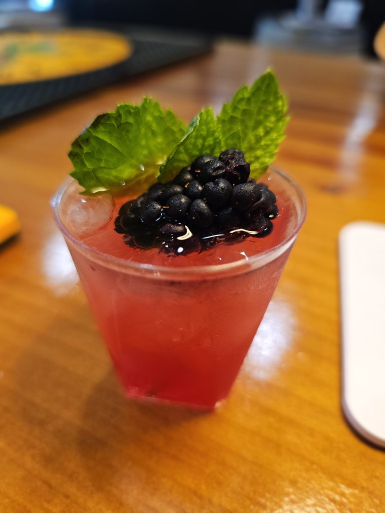 Blackberry Tangle cocktail with Madrona Garden Club Gin